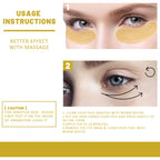 60PCS 24K Gold Eye Mask Anti Dark Circles Removal Eyes Bags Moisturizing Firming Eye Patches Eyes Skin Care Products