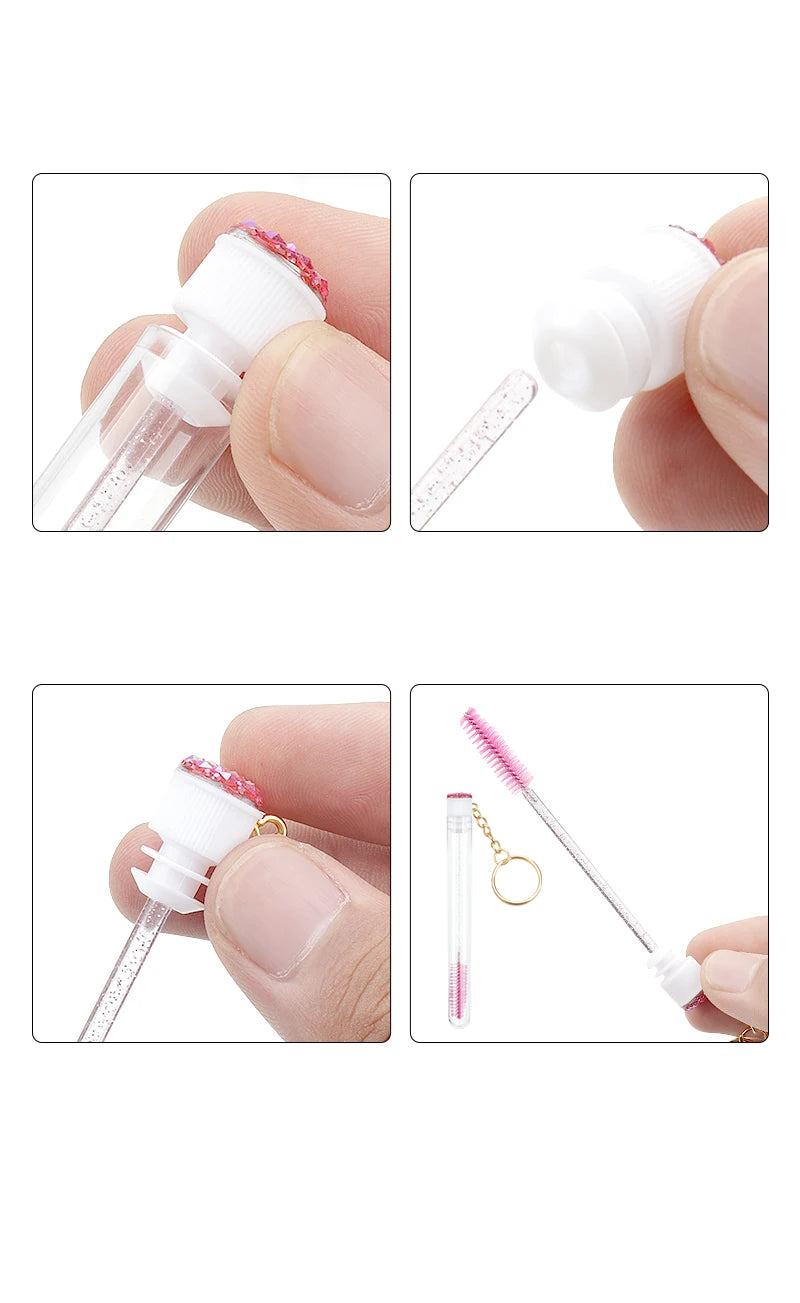 10Pcs Crystal Eyelash Wands Brushes Lash Stick Supplies Makeup Brush Portability Mascara Applicator Wands Eyebrow Lash Scrub