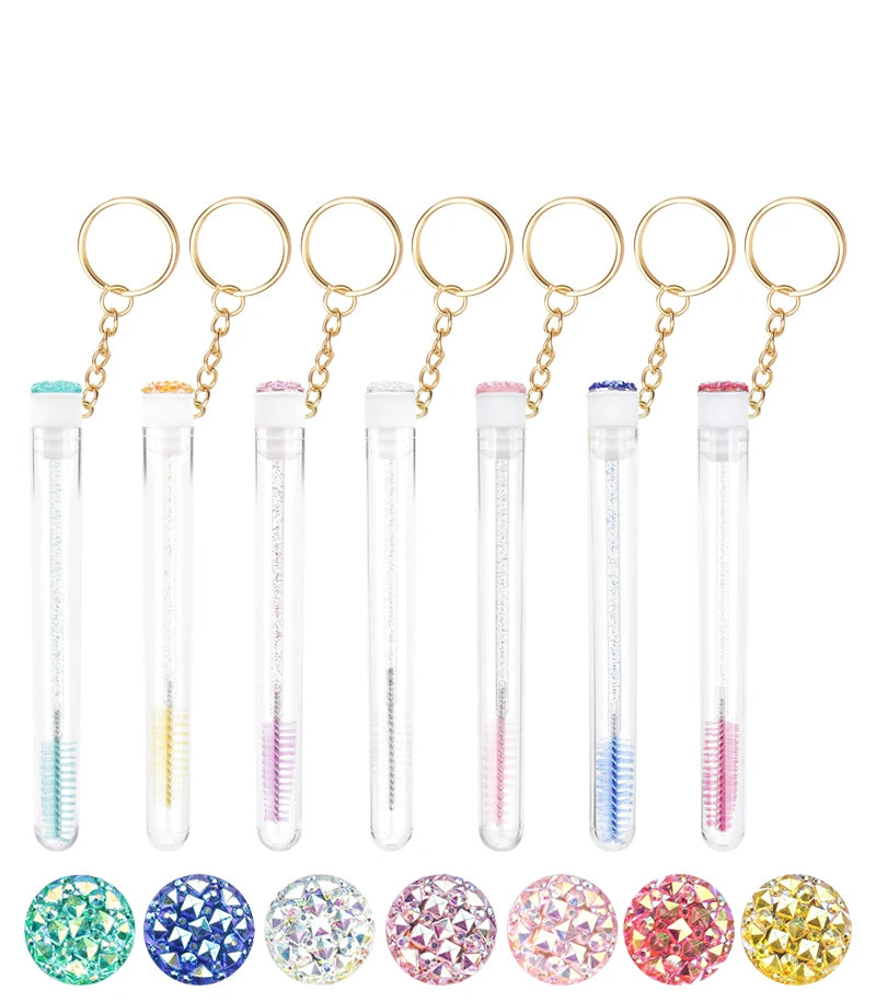 10Pcs Crystal Eyelash Wands Brushes Lash Stick Supplies Makeup Brush Portability Mascara Applicator Wands Eyebrow Lash Scrub