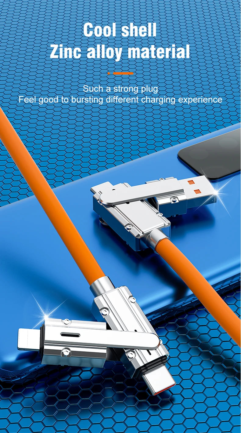 4 In 1 120W USB Type C to Type C IOS Cable 3 IN 1 PD 100W Fast Charging Data Cable for iPhone 11 12 13 14 15 Pro Max Samsung S24