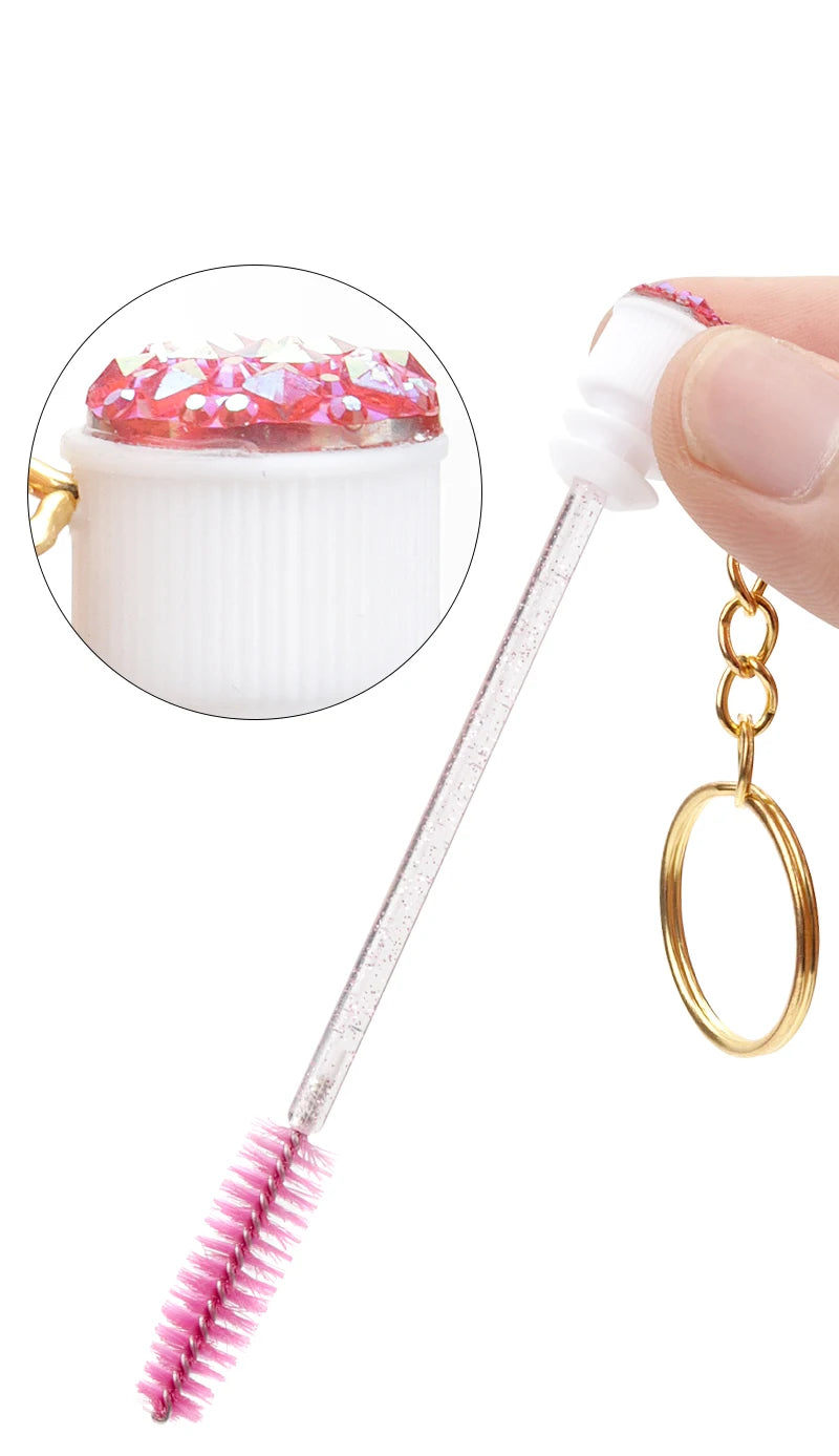 10Pcs Crystal Eyelash Wands Brushes Lash Stick Supplies Makeup Brush Portability Mascara Applicator Wands Eyebrow Lash Scrub