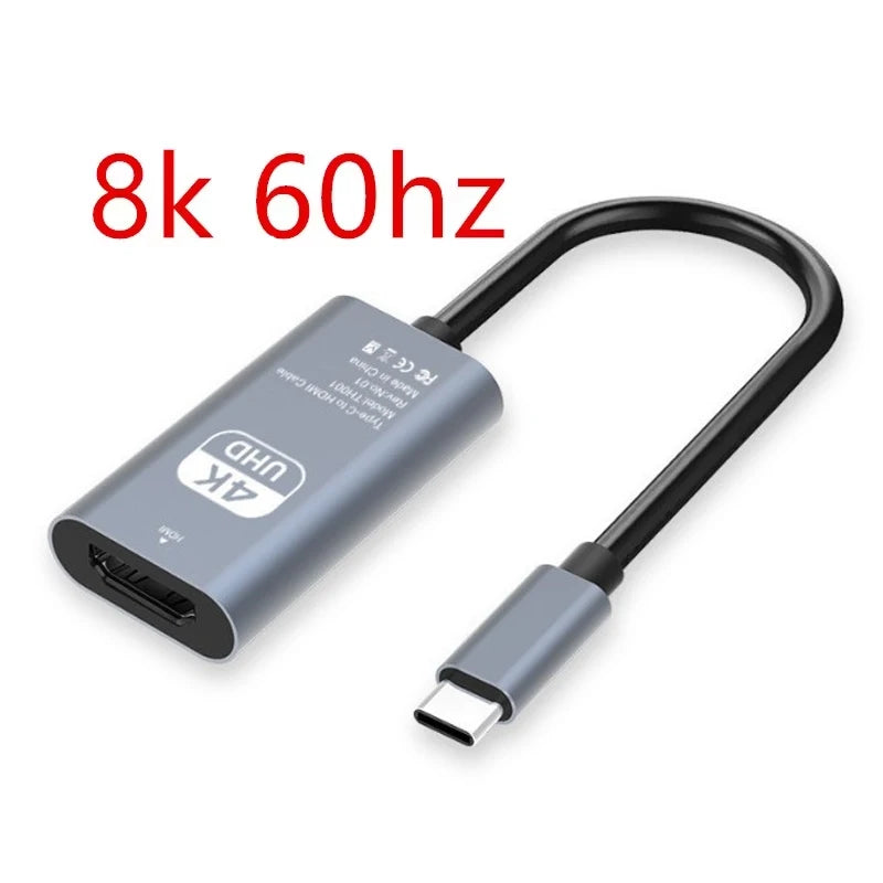 TYPE C to HDMI-Compatible 4K Adapter USB C USB3.1 Male to HDTV Female Converter Cable for Laptop Tablet TV MacBook