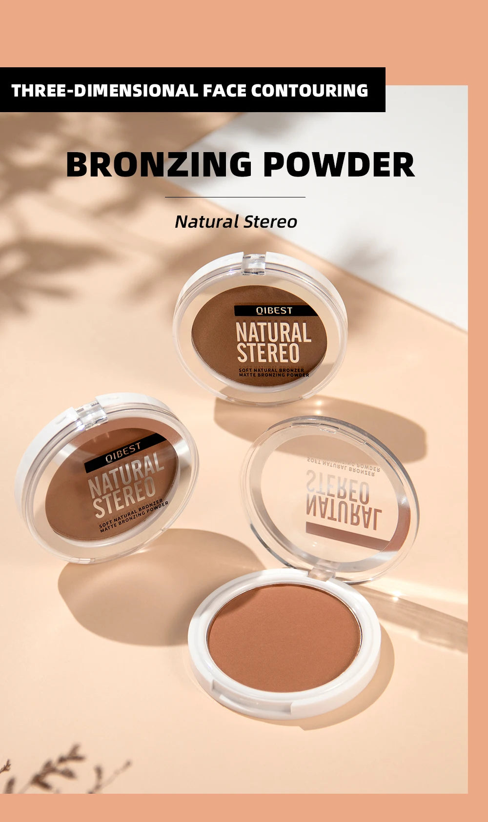 QIBEST Cream Contour Palette Dark Bronzing Powder Charlotte Makeup For Face Highlighter Bronzer Long-Lasting Concealer Cosmetics