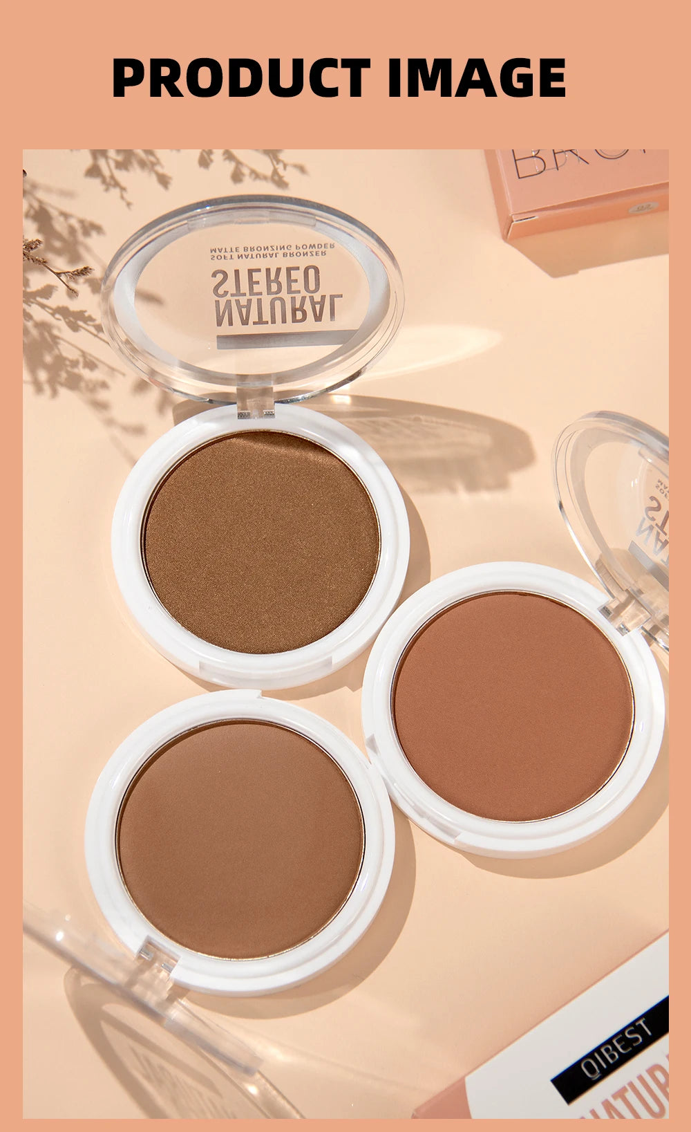 QIBEST Cream Contour Palette Dark Bronzing Powder Charlotte Makeup For Face Highlighter Bronzer Long-Lasting Concealer Cosmetics