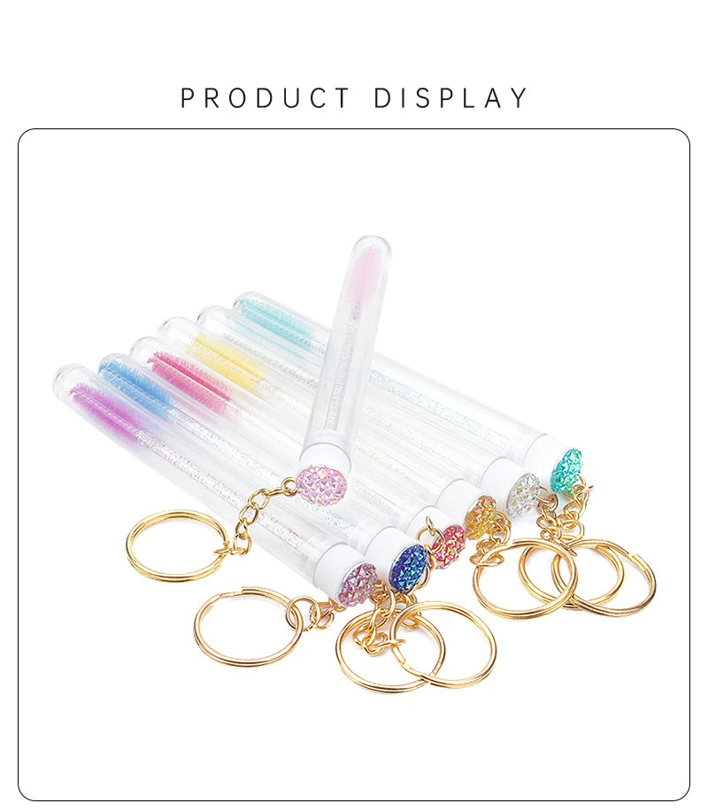 10Pcs Crystal Eyelash Wands Brushes Lash Stick Supplies Makeup Brush Portability Mascara Applicator Wands Eyebrow Lash Scrub