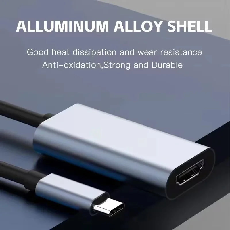 TYPE C to HDMI-Compatible 4K Adapter USB C USB3.1 Male to HDTV Female Converter Cable for Laptop Tablet TV MacBook