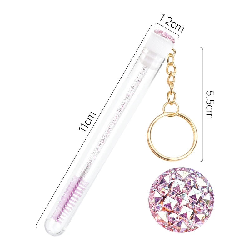 10Pcs Crystal Eyelash Wands Brushes Lash Stick Supplies Makeup Brush Portability Mascara Applicator Wands Eyebrow Lash Scrub