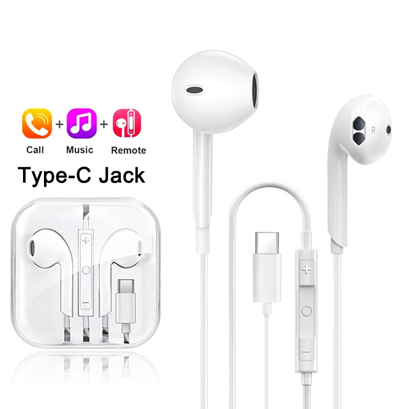 Original Headphones For Apple iPhone 14 13 12 11 Pro Max Wired Earphones X XS XR 7 8 6 Lightning Bluetooth Earplugs Accessories