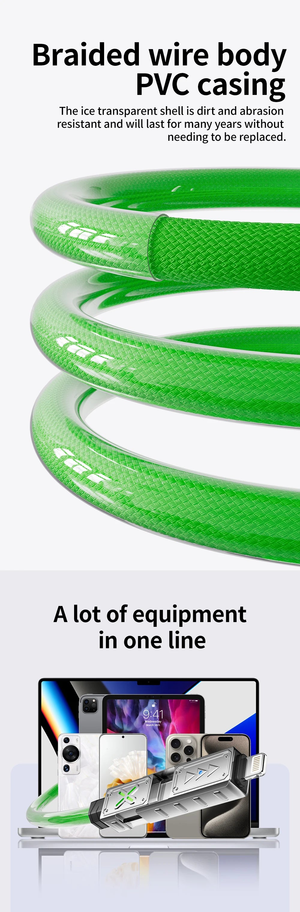 240W 4-in-1 Super Fast Charging Data Cable USB-C To Type-C Zinc Alloy Cable for Iphone Samsung Xiaomi Multi Port Charging Cable