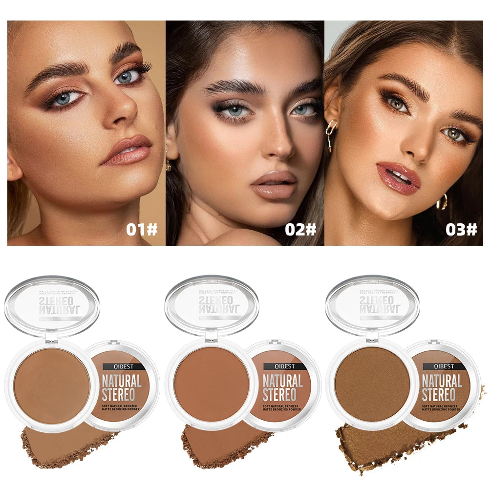 QIBEST Cream Contour Palette Dark Bronzing Powder Charlotte Makeup For Face Highlighter Bronzer Long-Lasting Concealer Cosmetics