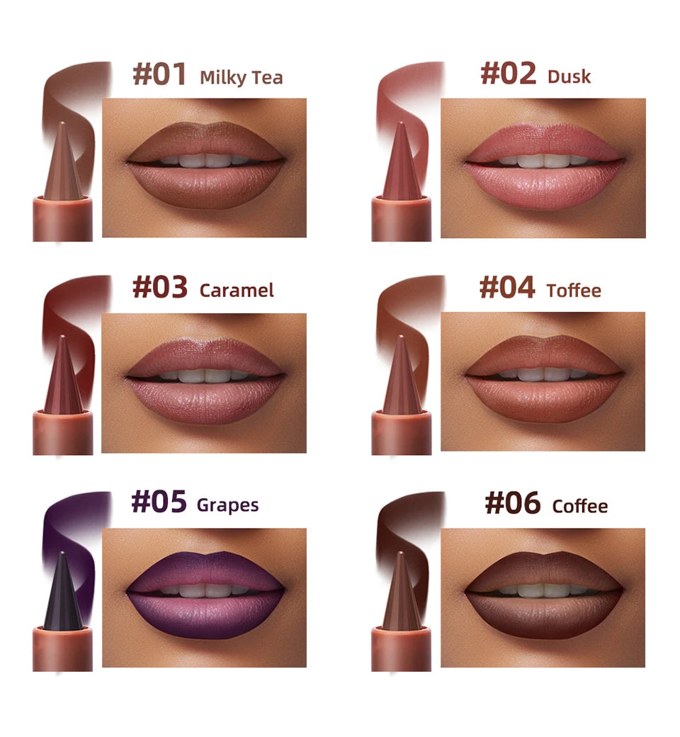 Matte Liner Lipstick Pen Gradient Lip Liner Red Brown Lipsticks Pencil Lasting Waterproof Lip Stick Sexy Women Lip Cosmetics
