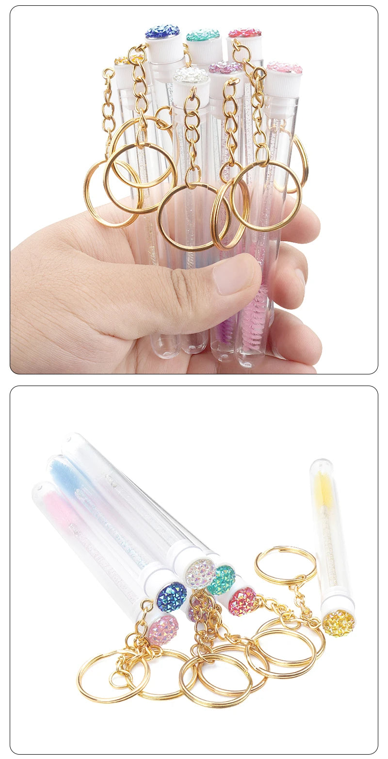 10Pcs Crystal Eyelash Wands Brushes Lash Stick Supplies Makeup Brush Portability Mascara Applicator Wands Eyebrow Lash Scrub