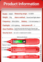 ANENG VD807 One-word Induction Portable 50/60Hz Smart Electric Pen Tester NCV Sensor AC 12-300V Non-contact Wire Detector Tools