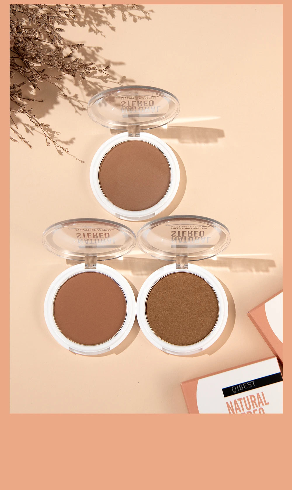 QIBEST Cream Contour Palette Dark Bronzing Powder Charlotte Makeup For Face Highlighter Bronzer Long-Lasting Concealer Cosmetics