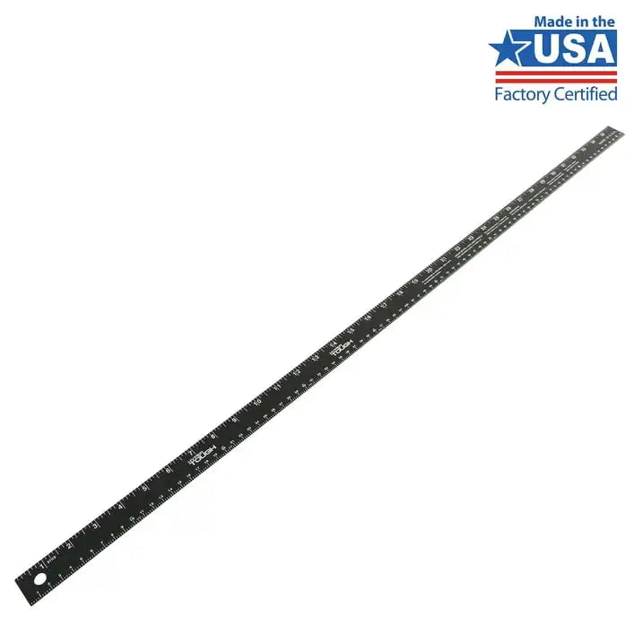 (4 pack) Hyper Tough 36 inch Ruler, Bulk Aluminum Metal, Black