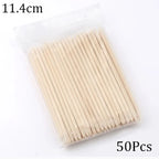 100/50pcs Nail Art Pusher Orange Wood Sticks Cuticle Pusher Remover Rhinestones Dotting Removal Manicure Pedicure Care Tools