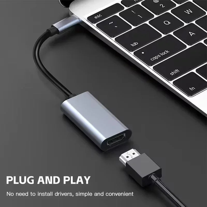 TYPE C to HDMI-Compatible 4K Adapter USB C USB3.1 Male to HDTV Female Converter Cable for Laptop Tablet TV MacBook