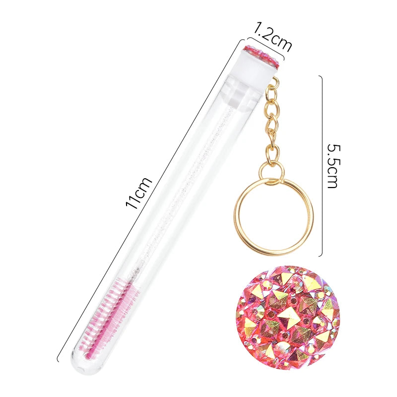 10Pcs Crystal Eyelash Wands Brushes Lash Stick Supplies Makeup Brush Portability Mascara Applicator Wands Eyebrow Lash Scrub