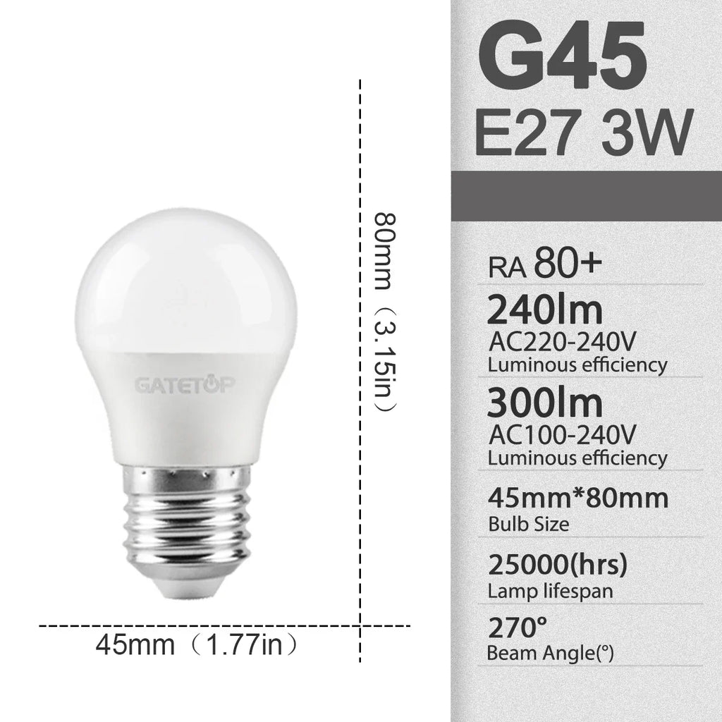 10pcs/lot LED bulb E27 AC 110V 220V 3W 8W 9W 12W 15W 18W 20W 24W LED A60 G45 lamp Saving Cold Warm White Bulbs for Home Light