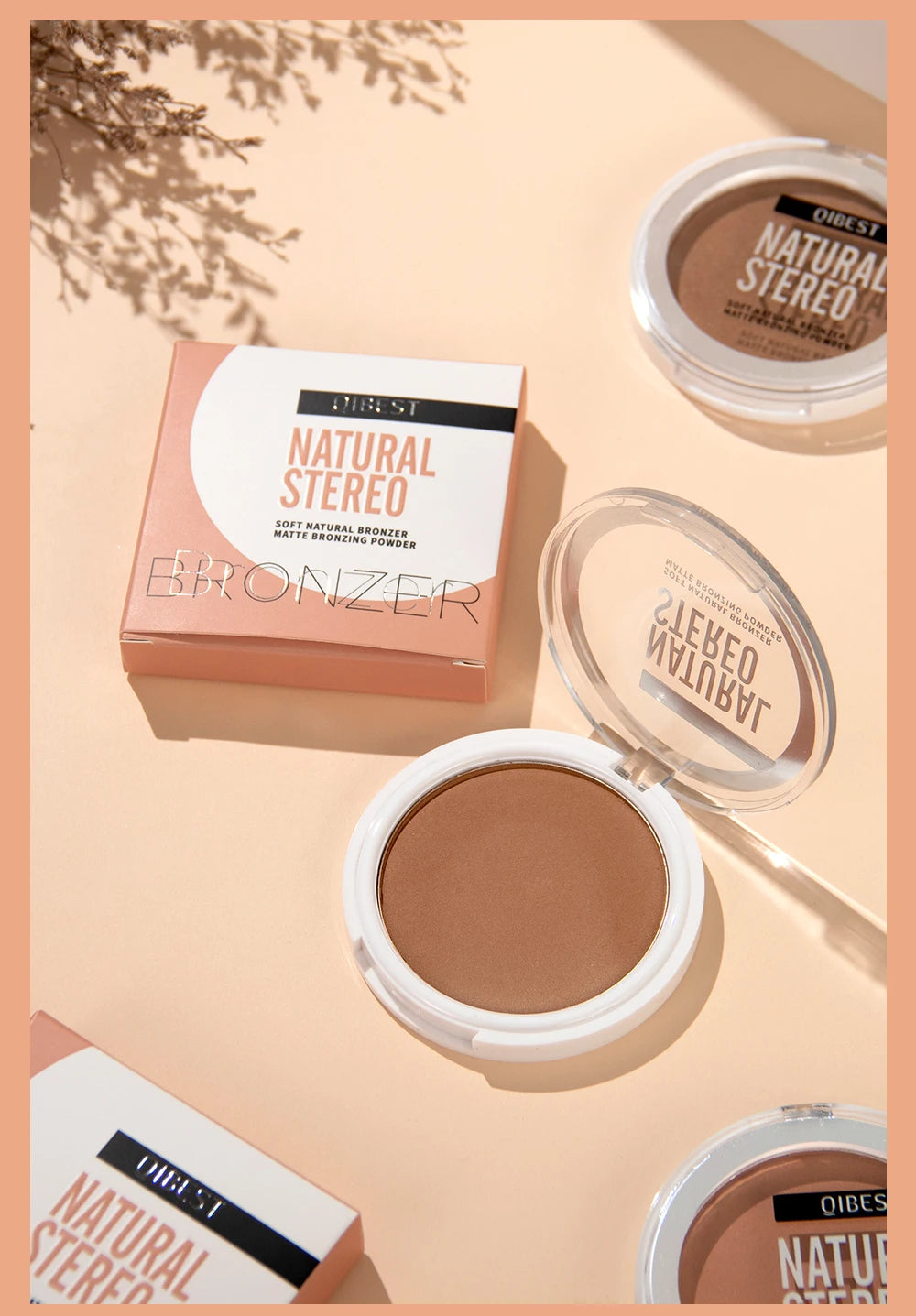 QIBEST Cream Contour Palette Dark Bronzing Powder Charlotte Makeup For Face Highlighter Bronzer Long-Lasting Concealer Cosmetics
