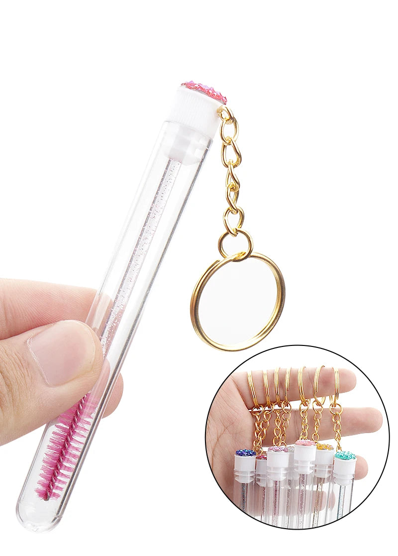 10Pcs Crystal Eyelash Wands Brushes Lash Stick Supplies Makeup Brush Portability Mascara Applicator Wands Eyebrow Lash Scrub