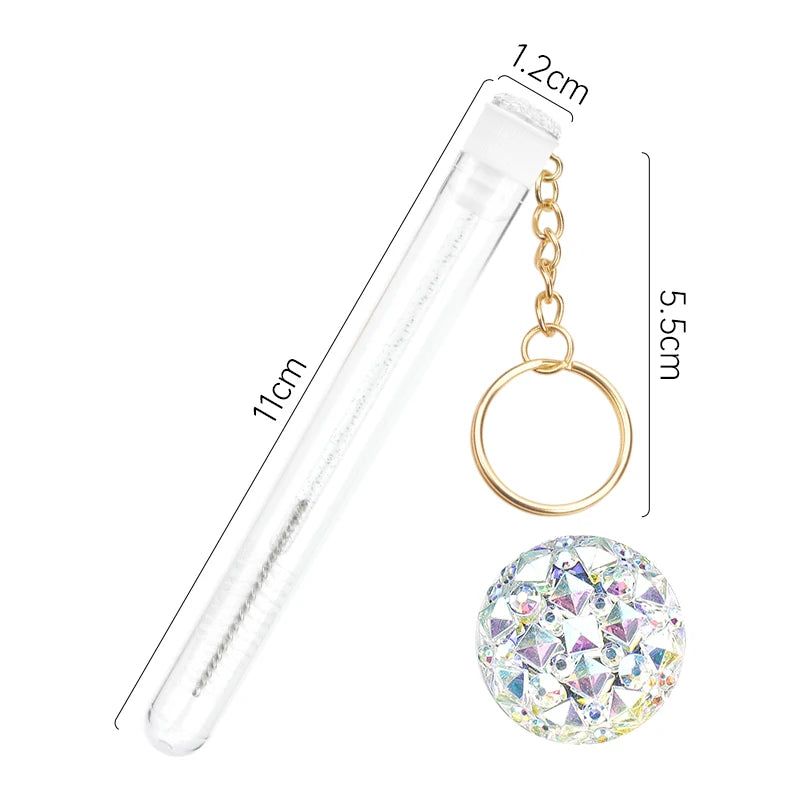 10Pcs Crystal Eyelash Wands Brushes Lash Stick Supplies Makeup Brush Portability Mascara Applicator Wands Eyebrow Lash Scrub